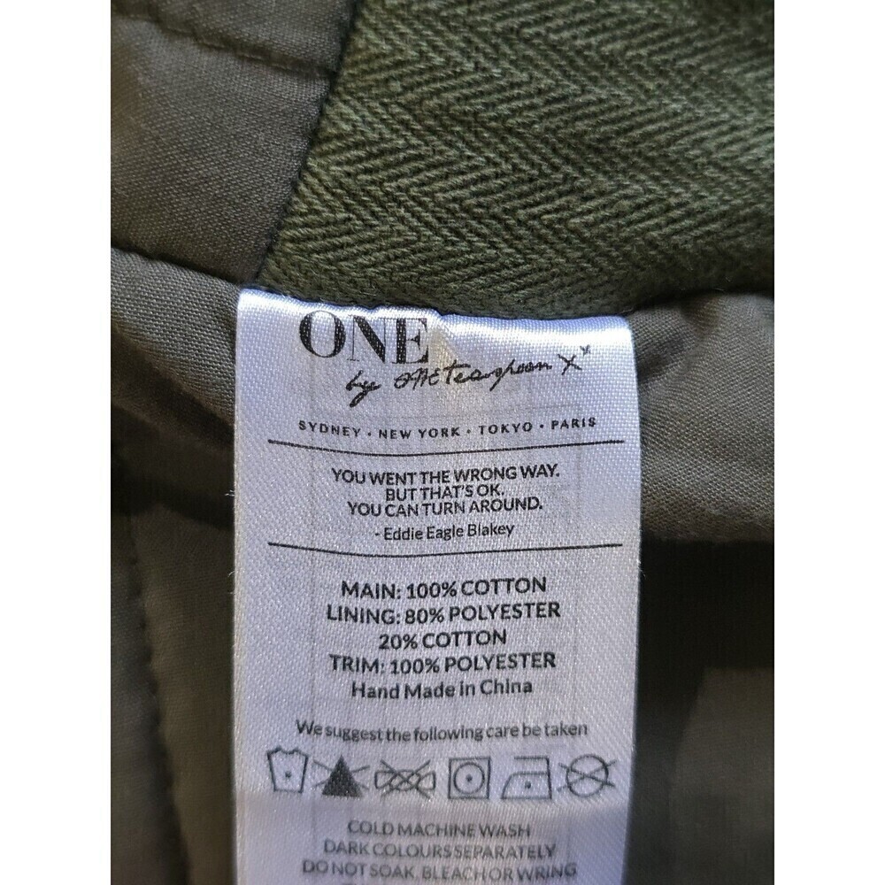One Teaspoon Chapman Sailor Coat Womens Small Olive Green Oversized Long Duster - Picture 11 of 14